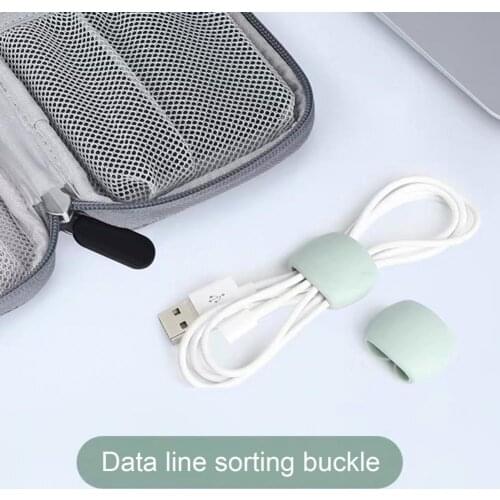 1 Box Cable Organizer Flexible Cord Management Universal Mini Earphone Data Cord Clip Wire Winder for Desktop