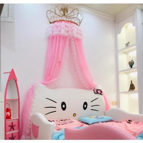 Princess air bed curtain mosquito net maiden heart Palace Korean bedside curtain gauze decorative yarn with crown frame