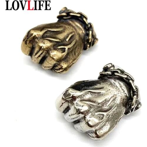 Retro Punk Angry Fist Brass Keychain Metal Car Key Chain Ring Charms Pendant Rock Men Gift Hand Keyring Hanging Fashion Jewelry