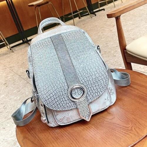 Fancy Design Mochilas Para Mujer Luxury Diamond Tassel Female Bag Shoulder Backpack Women Serpentine Mini Bolso Mujer