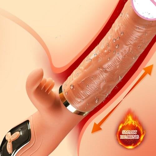Handheld Thrusting Dildo Vibrator For Woman Clit Licking Toys Vagina Stimulation Sex Toys Telescopic Swing Vibrating Dildo