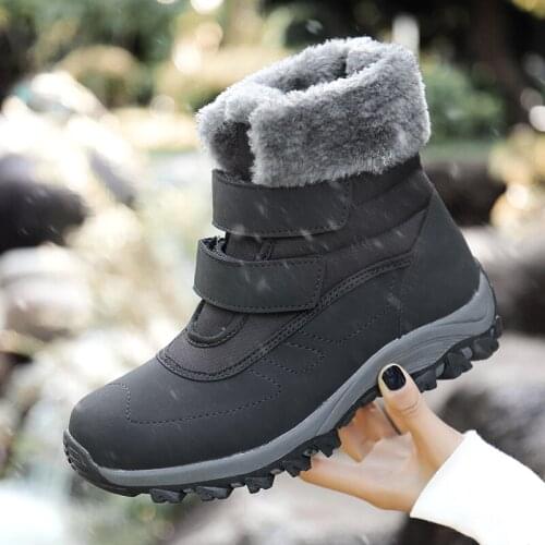 Fashion outdoor high-top snow womens boots, ladies plus velvet high-tube warm cotton boots, plus size cold-proof warm boots