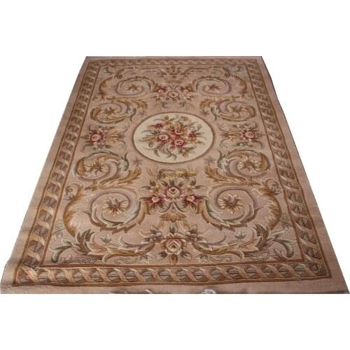 Savonnerie Oriental Hand-woven Wool Rug Floor For Bedroom Living Room Bedroom Household Circular Areachinese aubusson rug