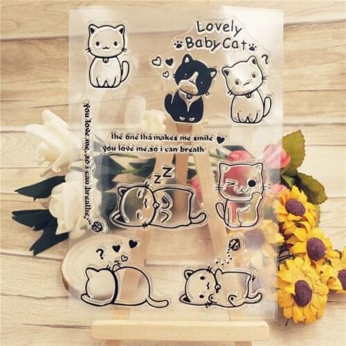 Lovely Baby Cat Silicone Clear Seal Stamp DIY Scrapbooking Embossing Photo Album
