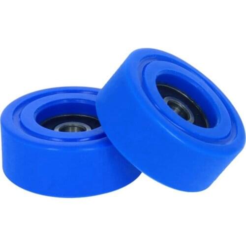 Blue Polyurethane Coated Bearings Nylon Wheels for Pulley Conveyors Hard Wear-Resistant Bearings