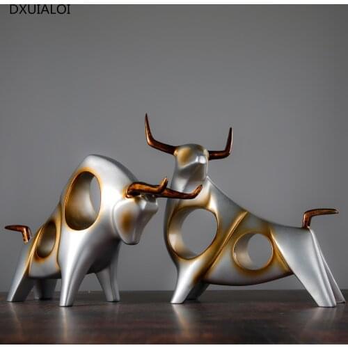 Modern minimalist black and white power cattle auspicious animal crafts financial lucky cattle good luck ornaments Home Decor
