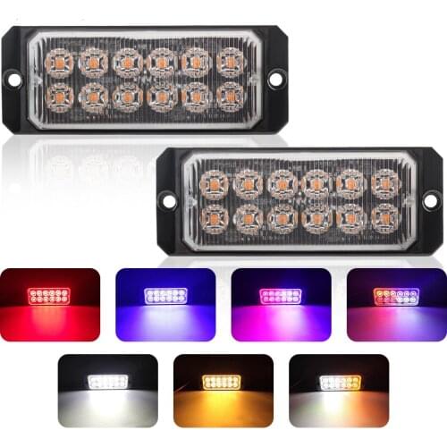 Car-Styling 12-Led Flash Flashing Led Orange Grill Breakdown Light 36W Auto Led Breakdown Emergency Strobe Lights 12V-24V Lightb