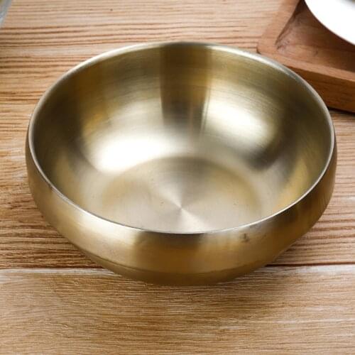 Stainless Steel Heat Insulated Round Rice Soup Bowl Kitchen Dining Tableware Kitchen accessories Eco-Friendly Reusable посуда
