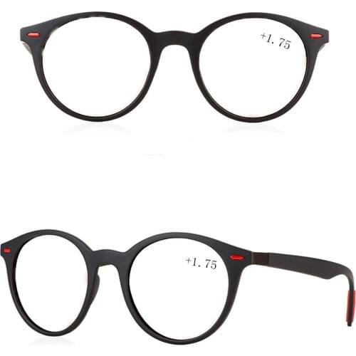 TR90 Classic Retro Round Ultralight Reading Glasses +0.75 +1 +1.25 +1.5 +1.75 +2 +2.25 +2.5 +2.75 +3 +3.25 +3.5 +3.75 +4 To +6