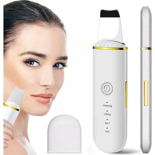 Ultrasonic Skin Scrubber Vibration Face Spatula Blackhead Remover Facial Scrubber Shovel Clean Cavitation Peeling Facial Lifting