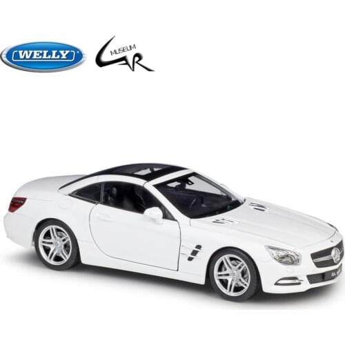 Welly 1:24 Diecast Scale Car Model Alloy Sports Racing Car Mercedes Benz SL500 Metal Toy Children Gift Collection