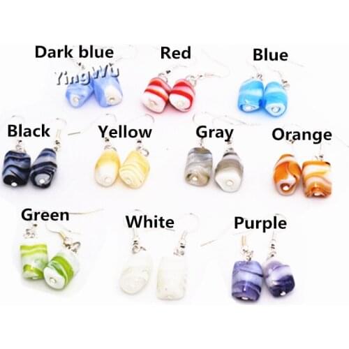 Yingwu promot Handmade Womens Elegant Classic Dangle Round Spiral Murano Glass Earrings HOT Wholesale