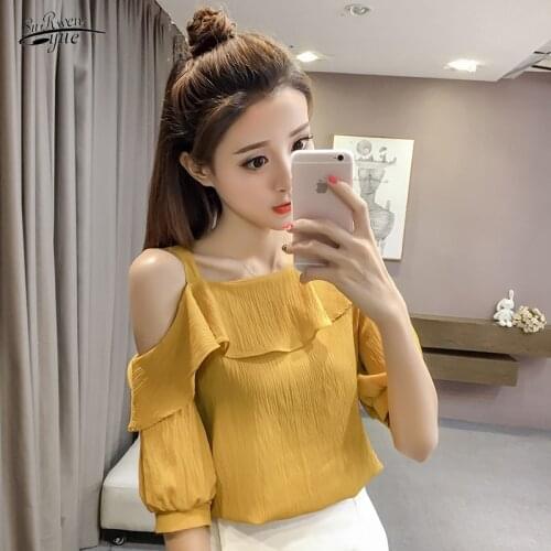 Women Shirts Women Tops Short New Spring Fashion Sexy Style Solid Sleeved Blouses Ruffles Casual Women Clothing D546 30