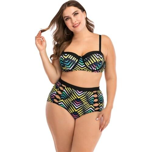 Two Pieces Women Bathing Suit Underwire Swimsuit Female High Waist Swimwear Bikini Sets Sexy Plus Size Biquini Sets купальник