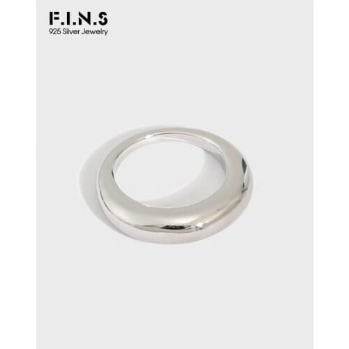 F.I.N.S Minimalist Geometric Arc-Shaped Smooth 925 Sterling Silver Ring Closed Round Silver Ring 925 Women Decoration Jewelry