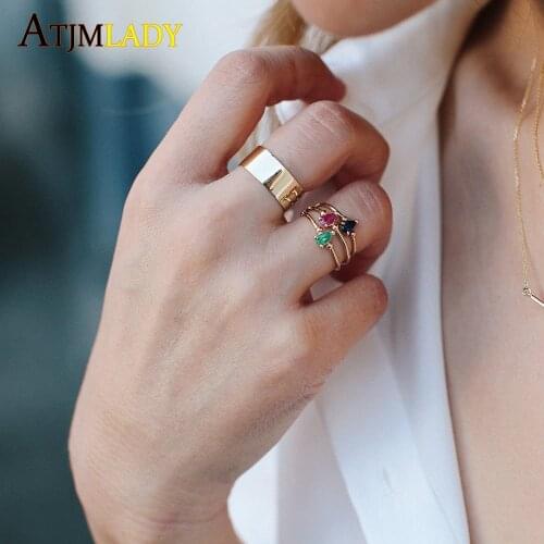 925 Sterling Silver Open Ring for Women High Smooth Polishing Simple 925 Adjust Rings Trendy Wedding Engagement Gift Jewelry