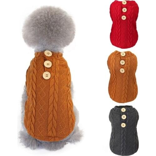Winter Pet Dog Clothes Warm Sweater Knitting Dog Costume Thicken Fleece Puppy Clothes Knitted Sweater Pet Outfit Apparel
