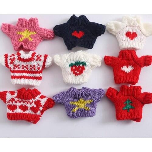 1PCS Lovely Handmade Doll Clothes Christmas Sweater for OB11, 1/12 BJD, GSC Doll Clothing Accessories for Dolls