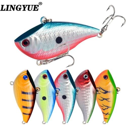 1pcs Fishing Lures 5.5cm 7.1g Bass Crankbait Plastic Fishing Tackle 5 Colors VIB Bait Artificial Make lure With 6# Hooks
