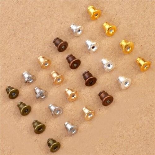 100Pcs/lot Alloy Earring Backs Bullet Stoppers Earnuts Earring Plugs DIY Gold Silver Plated Findings Jewelry Accessories