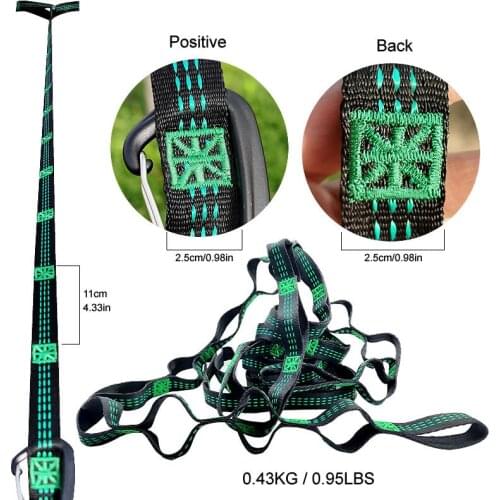 2 Pcs/Set Hammock Straps Special Reinforced Polyester Straps 5 Ring High Load-Bearing Barbed Black Outdoor Hammock straps