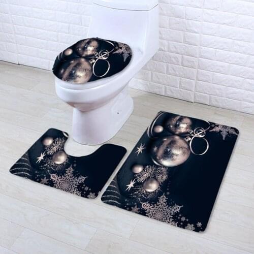 Super Soft Absorbent Bath Mat 3pcs Door Mat Non-slip Bathroom Rug Kitchen Anti-slip Floor Mat Toilet Cover Bathroom Bath Mat