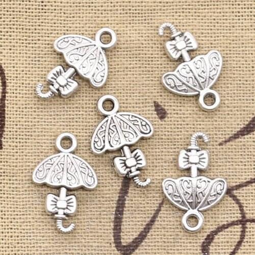 30pcs Charms Umbrella Bumbershoot 21x13mm Antique Silver Color Plated Pendants Making DIY Handmade Tibetan Silver Color Jewelry