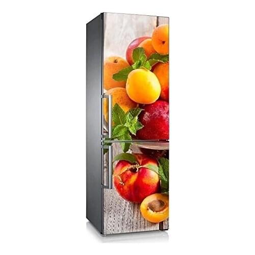 3D Fridge Sticker Fruit Peach Refrigerator Door Cover Kitchen Home Decoration Accessories Modern 3d Wall Stickers Customizable