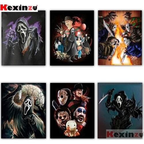 5D Cartoon Diamond Painting Horror Hero Scream Diamond Mosaic Embroidery Art Diamond Painting Kit Full Drill Cross Stitch