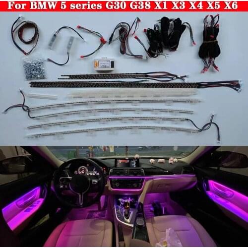 Car ambient light For BMW 5 series G30 G38 X1 X3 X4 X5 X6 G01 E70 E71 F15 8/11/64-Color Decorative Atmosphere Lamp LED strip