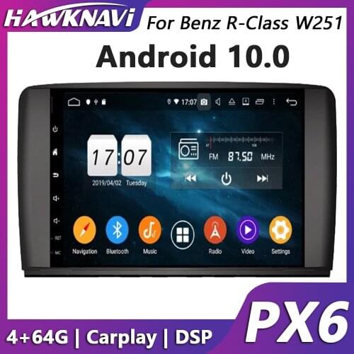 Hawknavi 9" Android 10.0 Car Audio Video Player For Mercedes Benz R W251 Class Headunit with GPS Radio Navitation Stereo Carplay