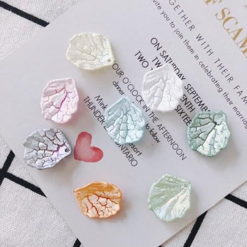 Crackle Style Acrylic Flower Petal Sea Shell Jewelry DIY Charms 100pcs 19*17mm Plastic Earring Necklace Bracelet Key Chain Decor