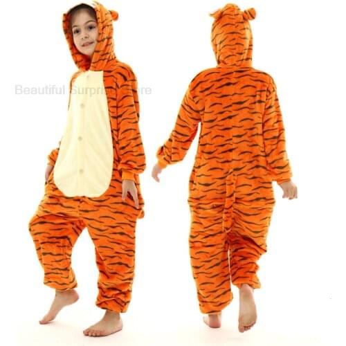 Baby Rompers Pajamas Winter Kigurumi Tiger Costume for Girls Boys Toddler Animal Jumpsuit Infant Clothes Pyjamas Kids Cute Ropa