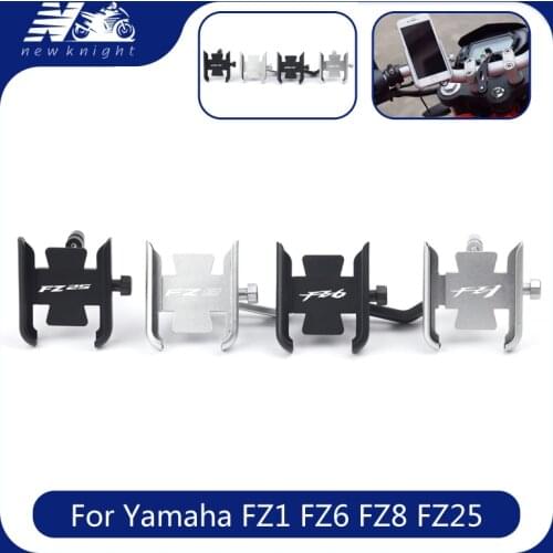 For Yamaha FZ1 FZ6 FZ8 FZ25 Motorcycle Aluminum Mobile Phone Holder GPS Navigator Rearview Mirror Handlebar Bracket Accessories
