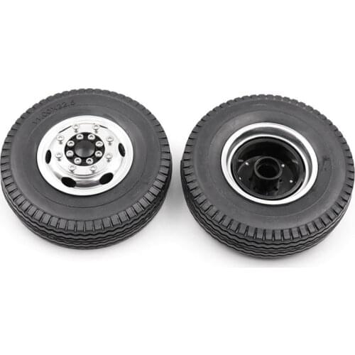 Front Rubber Loader Wheels With Rims For Tamiya 1/14 Scale Tractor Rear, For Tamiya 1/14 RC Tractor Trailer Truck