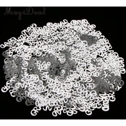 GRAD Scatter Table Confetti Graduation Party Decoration Silver