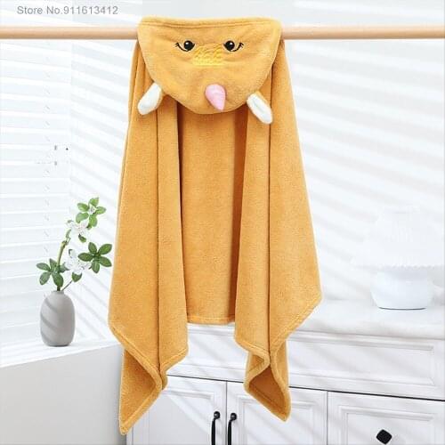 Cartoon Blue Dinosaur Soft Microfiber Summer Beach Towel with Hood Hooded Bath Towel for Boys Girls Wearable Travel Wrap Blanket