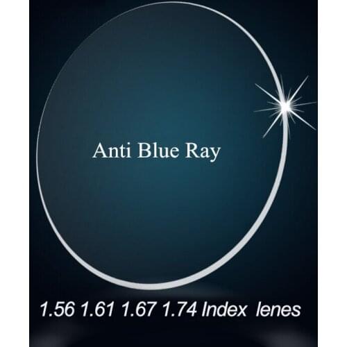 1.56 1.61 1.67 1.74 Index Anti-Blue Ray Lens Myopia Prescription Computer Optical Lens For Eyes Protection Reading lenses