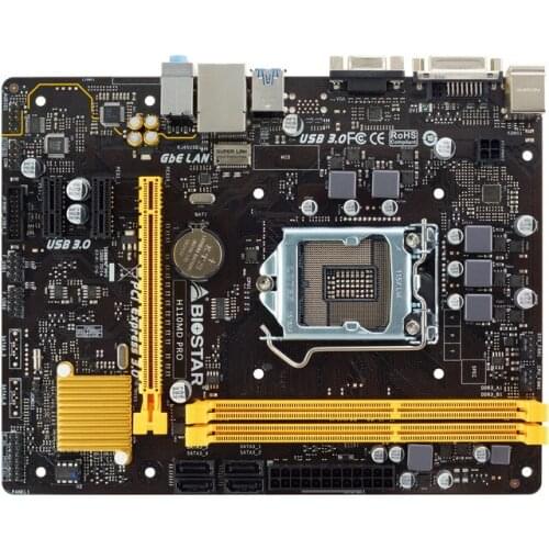 Full new Biostar H110MD PRO DDR4 Original NEW H110 Motherboard LGA 1151 support G4560 SATA3 32G USB3.0 Micro-ATX