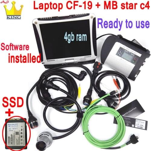Mb Star C4 diagnostic SD Connect 2020 Software Multiplexer with laptop CF-19 toughbook WIFI Car Diagnostic Scan Tool ready use