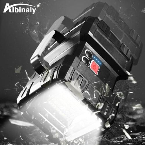 Powerful LED Spotlight Super Bright XHP70.2 Flashlight USB Rechargeable Camping Lantern Waterproof Searchlight Warning Light