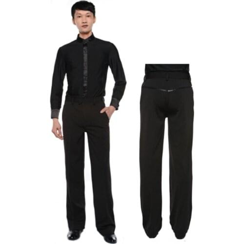 Mens Latin Dance Pants Modern Square Dance Performance Pants Latin Ballroom Dance Pants