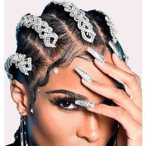 New Fashion Rhinestone Chain Long Hair Clips Headband For Women Personality Wedding Hair Comb Chain Bridal Decoration