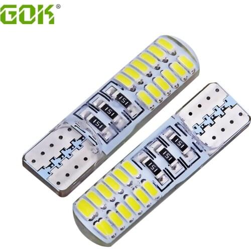 New 100pcs Wholesale Led T10 Silicone Case 24SMD 3014 LED Car led W5W 194 t10 24LED SMD 3014 Wedge Lamp Parking Bulb elm327 12V