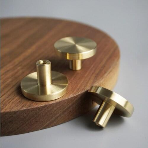New Vintage Solid Brass Cabinet Knob Handle Dresser Knobs Gold Brass Drawer Pulls Handles Modern Simple Knob Kitchen Knobs YH196