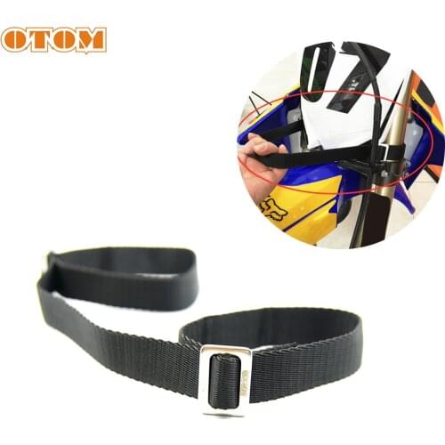 OTOM Motocross Front Lift Strap General Stainless Steel Polyester Steering Column Adjustable Rescue Belt Universal Motorcycle