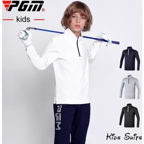PGM Childrens Golf T-shirt Kids Autumn Winter Sports Jerseys Outdoor Competition Training Breathable Clothing Soft Comfortable