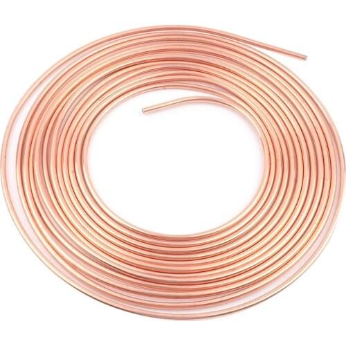 25ft 7.62m Roll Tube Coil Of 3/16" OD Brake Pipe Copper Tubing Non-rust Durable OD Copper Car Brake Line Tubing