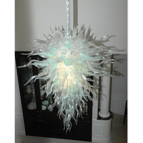 Modern Elegent White Blown glass Chandeliers Crystal Lamps LED Bulbs Art Hotel Decor Lamps