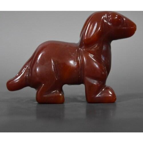 Tibet Hongshan Culture Natural Agate Zodiac Dog Collection Jewelry Decoration Home Statue Gift Figurines Desk Decoration Deco